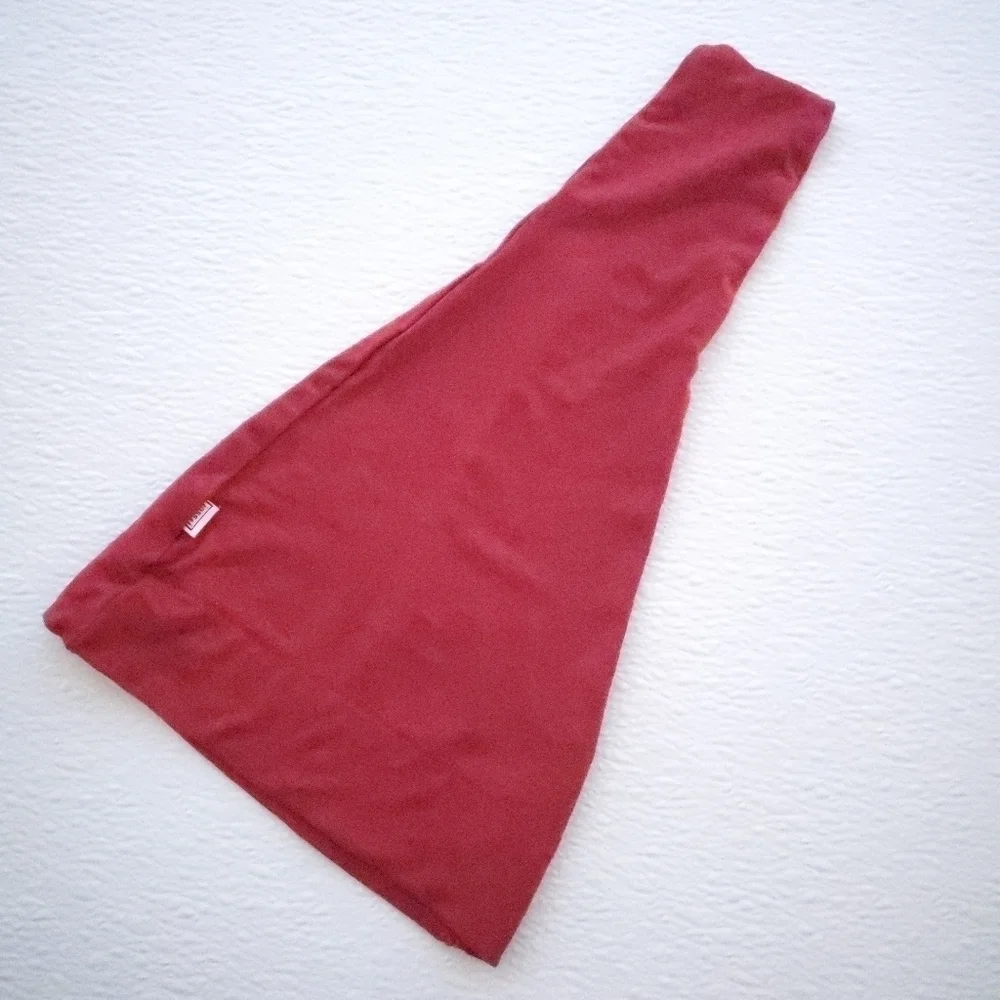 joss + j 2 Piece Knotted Sleeping Gown & Hat Set Maroon Solid Baby 0-3 Months